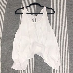 Free People white open back summer shift tank top
